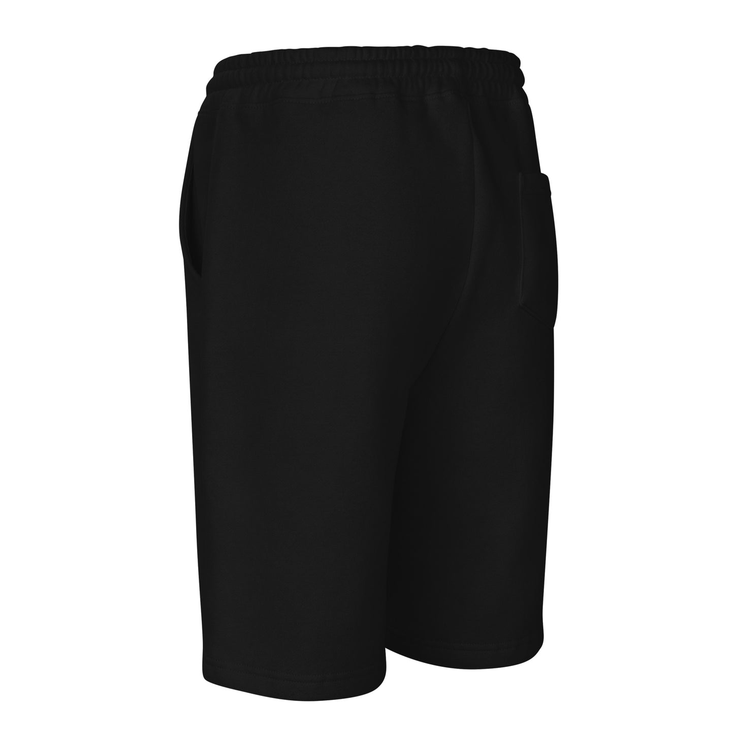 men’s fleece shorts in black color, showcasing a comfortable fit and soft fabric, ideal for casual wear and lounging.