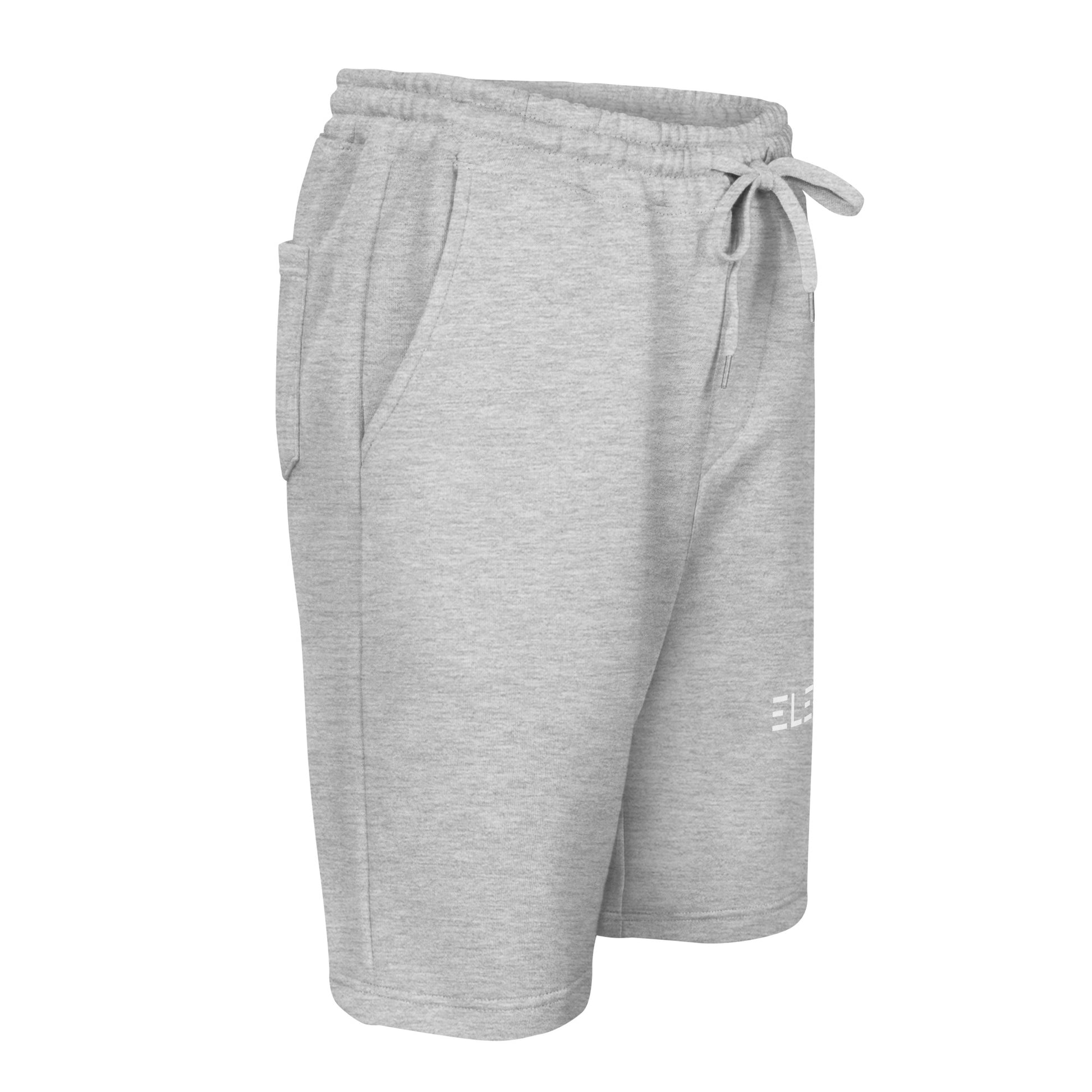 Men’s Fleece Shorts in light gray with pockets for comfort and casual wear