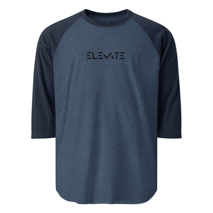 ELEVATE 3/4 Sleeve Raglan Shirt | Unisex Baseball Tee | Casual Streetwear Top | Soft Cotton Everyday Shirt | Lightweight Comfortable Pullover