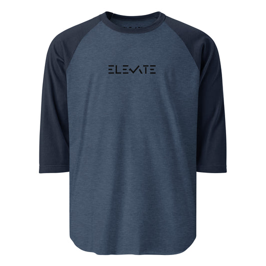 ELEVATE 3/4 Sleeve Raglan Shirt | Unisex Baseball Tee | Casual Streetwear Top | Soft Cotton Everyday Shirt | Lightweight Comfortable Pullover