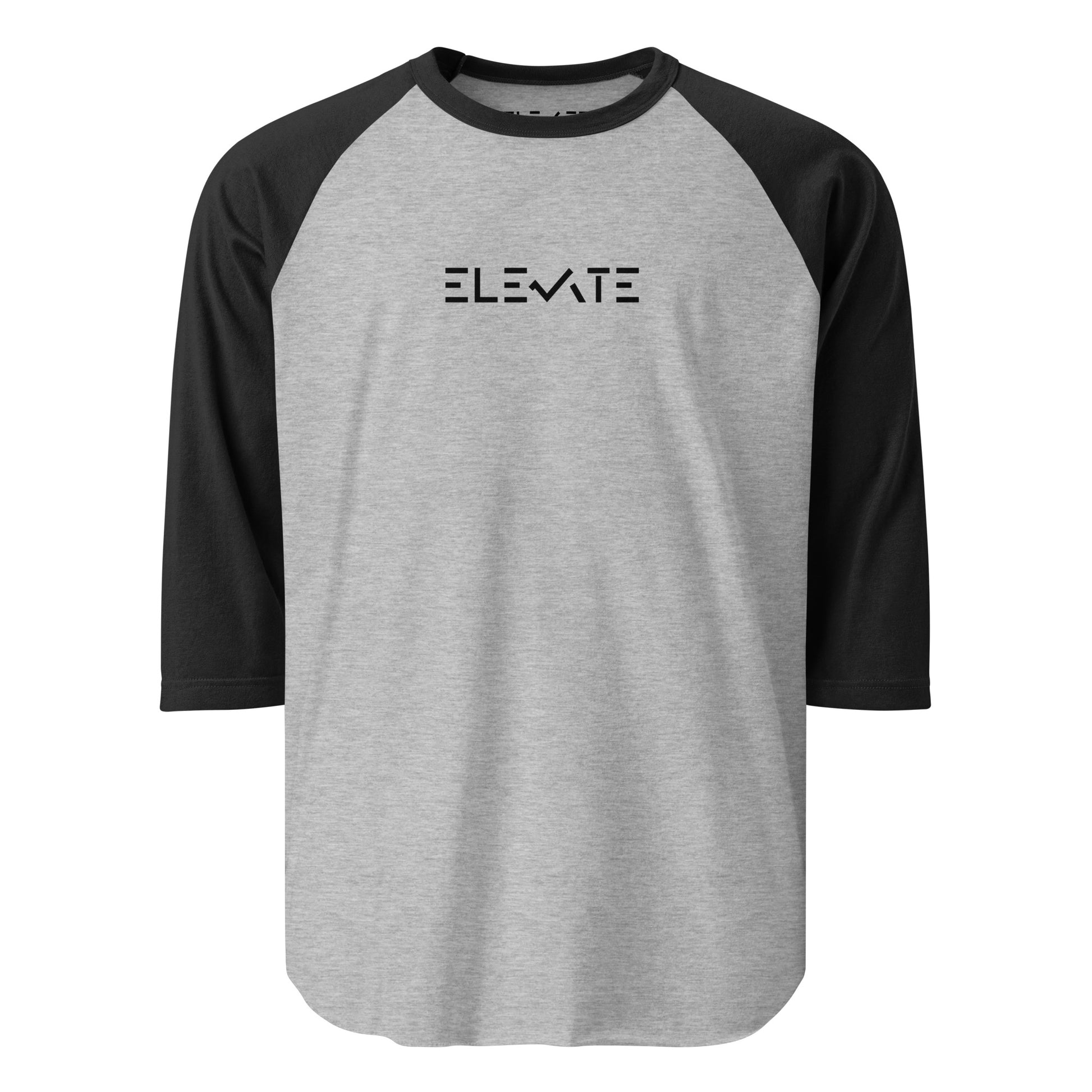 ELEVATE 3/4 Sleeve Raglan Shirt | Unisex Baseball Tee | Casual Streetwear Top | Soft Cotton Everyday Shirt | Lightweight Comfortable Pullover