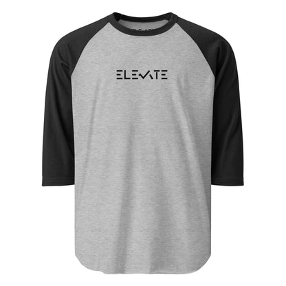 ELEVATE 3/4 Sleeve Raglan Shirt | Unisex Baseball Tee | Casual Streetwear Top | Soft Cotton Everyday Shirt | Lightweight Comfortable Pullover